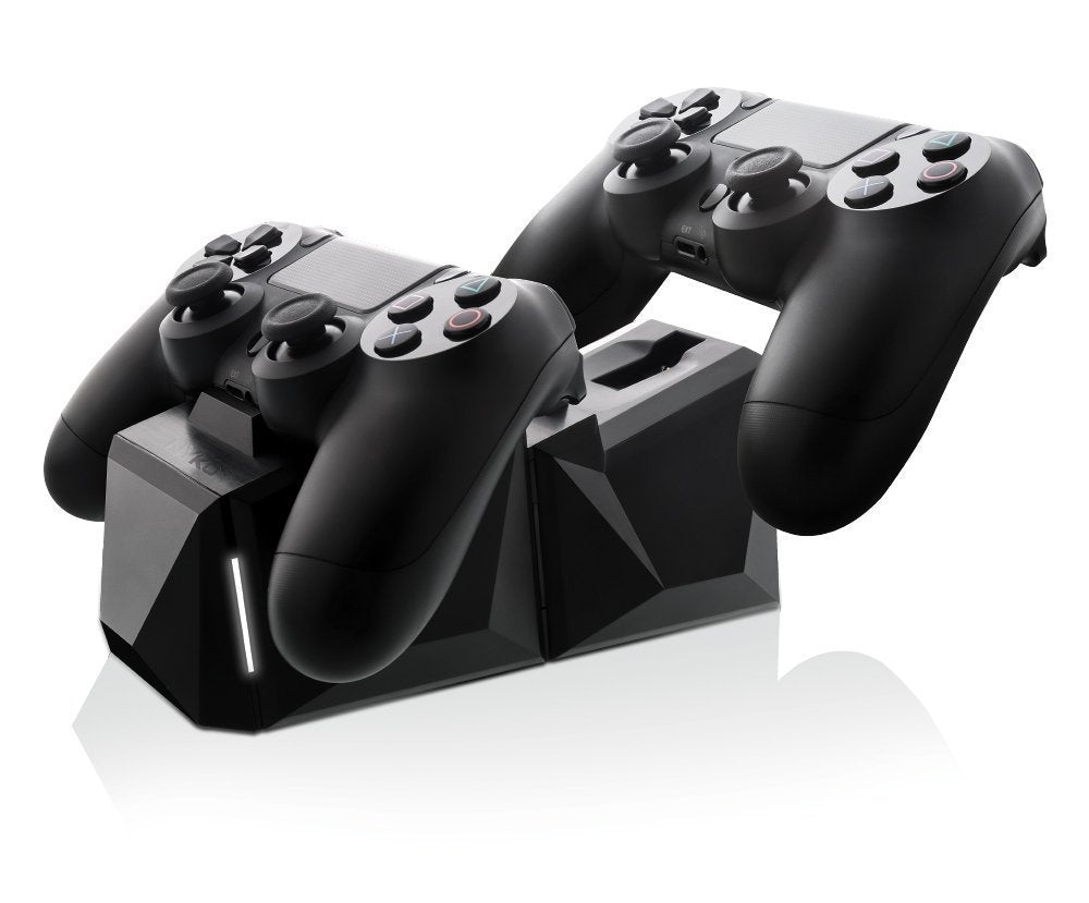 Nyko Charge Block Duo - 2 Port Controller Charging Station with Patented Charging Dongles and Micro-USB/AC Power Cord for PlayStation 4