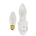 Replacement Night Light Base with Two 5W C7 Bulbs - Standard Plug-in Nightlight Module, On/Off Switch, E12 Socket, UL Certified White Base