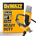 DEWALT Heavy Duty USB to Micro-USB Cable, Jobsite Micro USB Connector Cable, High Speed Charging Cord for Compatible Android Phones, Cameras, Legacy