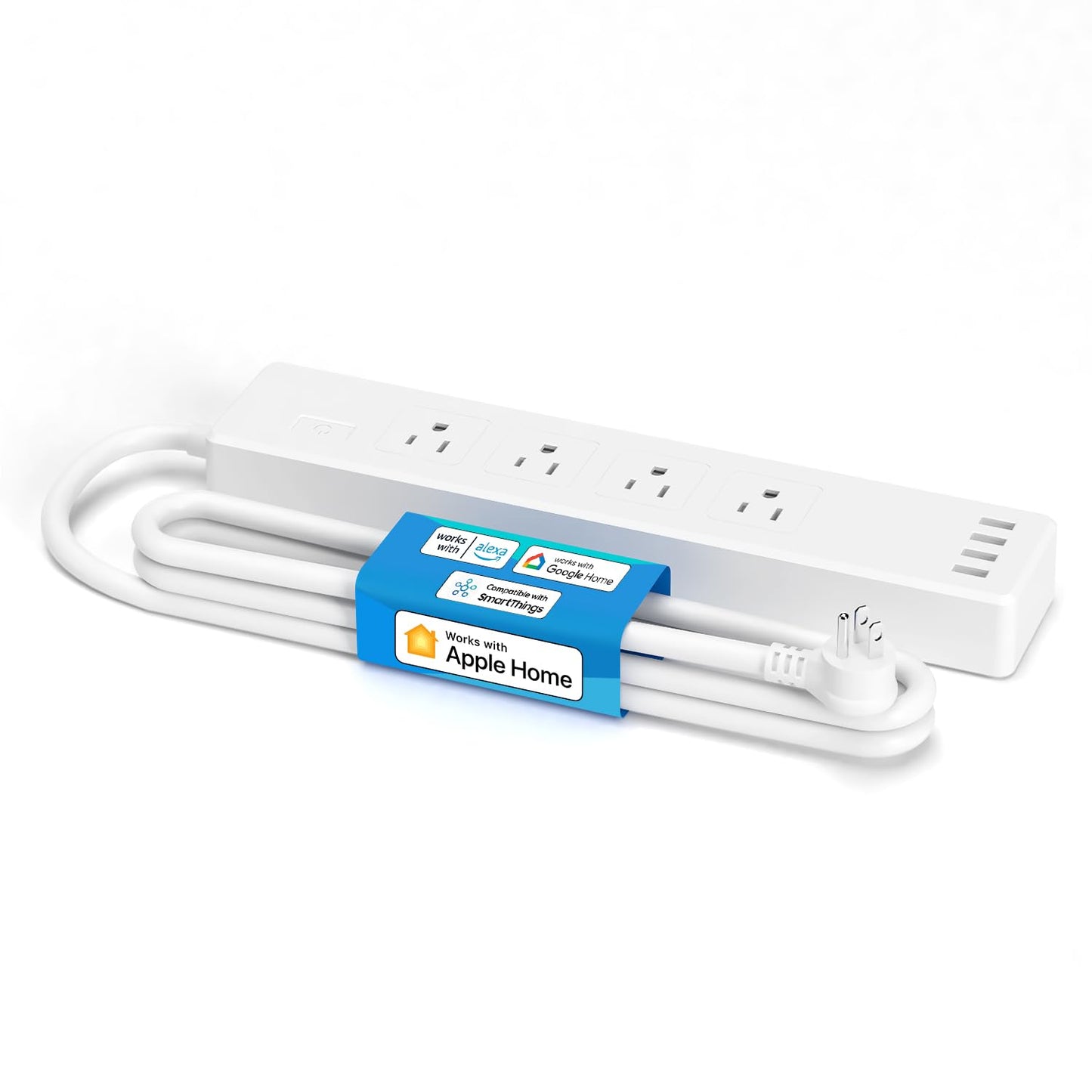 Meross Smart Power Strip Compatible with Apple HomeKit, Siri, Alexa, Google Home and SmartThings, WiFi Surge Protector with 4 AC Outlets, 4 USB Ports