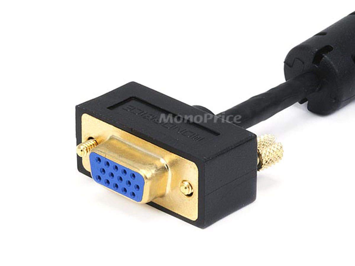 Monoprice 50ft Ultra Slim SVGA Super VGA 30/32AWG M/F Monitor Cable w/ ferrites (Gold Plated Connector)