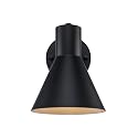 Asher Hamilton AHW-202BK Forge 8.38 Inch Wall Sconce | Dimmable E26 Medium Base Bulb Required Sold Separately | Modern Wall Light Fixture | Damp Rated