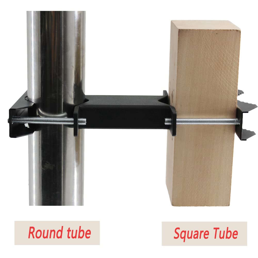 KSWLOR Double Antenna Mast Clamp V Jaw Block Heavy Duty Antenna Mast to Mast Clamp Kits,Deck Patio Umbrella Clamp Pole to Pole Mount Bracket