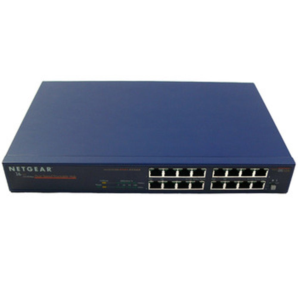 Netgear DS516 16-Port 10/100 Dual Speed Stackable Hub RJ-45 with Internal Power Supply & Rackmount Kit