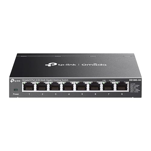 Omada 8-Port 2.5G Multi-Gigabit Unmanaged Network Switch 8 x 2.5Gbps Ports | Ethernet Splitter, Fanless Silent Design | Plug and Play | Durable Metal