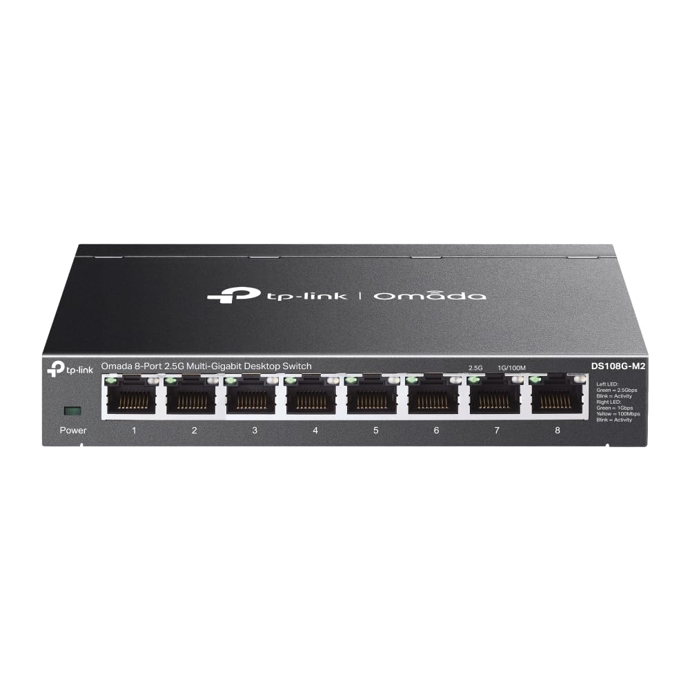 Omada 8-Port 2.5G Multi-Gigabit Unmanaged Network Switch 8 x 2.5Gbps Ports | Ethernet Splitter, Fanless Silent Design | Plug and Play | Durable Metal