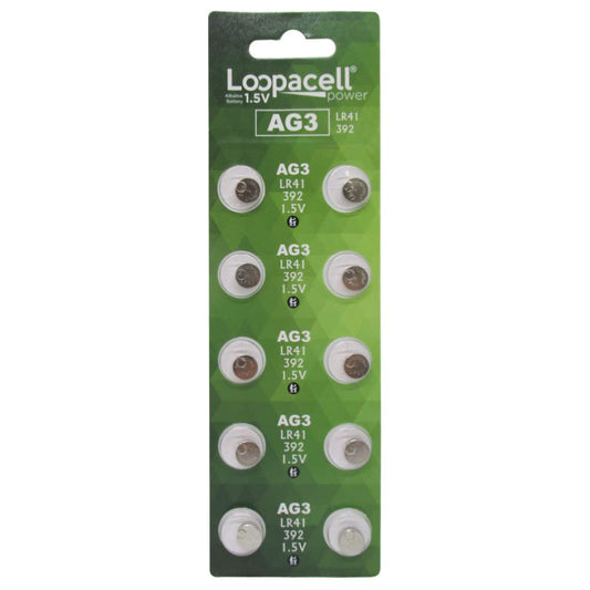 LOOPACELL AG3 LR41 Batteries (20 Pack) - AG3 392 384 192 Battery - 1.5V Alkaline Button Coin Cell
