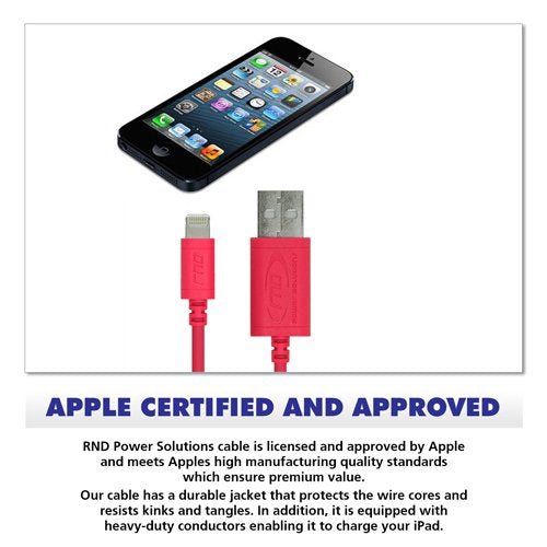 RND Apple Certified Lightning 1.5ft Cable (3-Pack) for iPhone (10 X 8 8 Plus 7 7 Plus 6 6 Plus 6S 6S Plus 5 5S 5C SE) iPad (Pro/Air/Mini) and iPod…