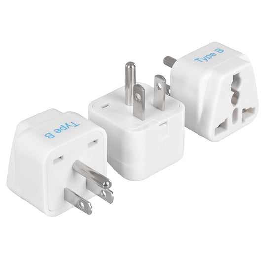 Ceptics Europe to US plug adapter, Type B USA Plug adapter compatible with plugs from Europe, India, and other countries - India to USA plug adapter…