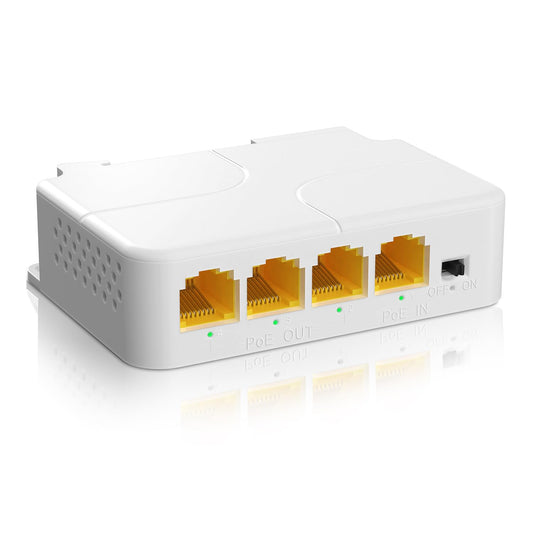 1 in 3 Out Gigabit PoE Extender, NICGIGA 3 Port PoE Repeater 100 Meters(328 ft),IEEE 802.3af/at Power Over Ethernet PoE Splitter to 3 PoE Devices Like