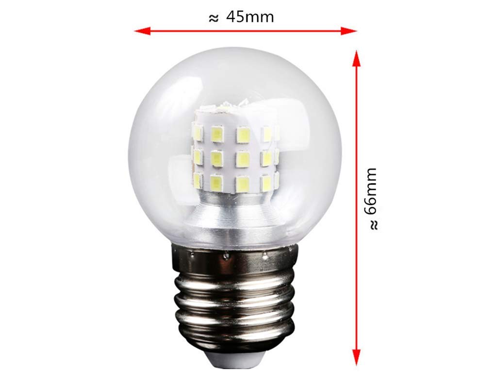 A15 LED Bulb G45 7W Mini Globe LED Bulb LED Candelabra Bulb for Ceiling Fan Decorative Lights, E26/E27 Medium Base,7W(60W Equivalent),AC85-265V,Not