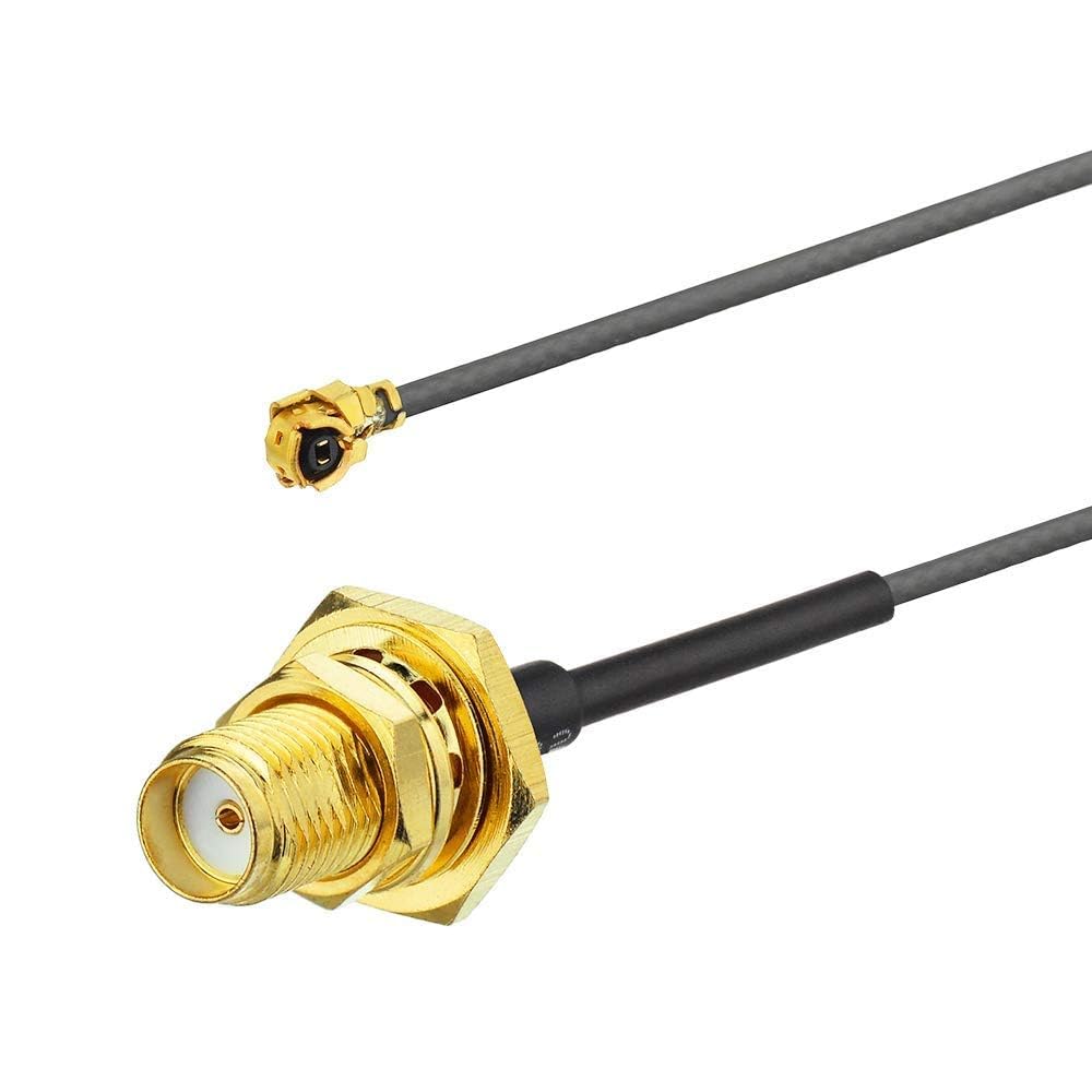 Superbat 2" Mini PCI to SMA Female Low Loss Coaxial Cable for Wireless Routers Mini PCIe Cards Network Extension Bulkhead Pigtail PCI WiFi WAN