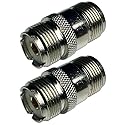 CESS N-Type Female to SO-239 UHF Coax Adapter, Nickel RF Connector for Antenna Ham Radio CCTV, 2 Pack