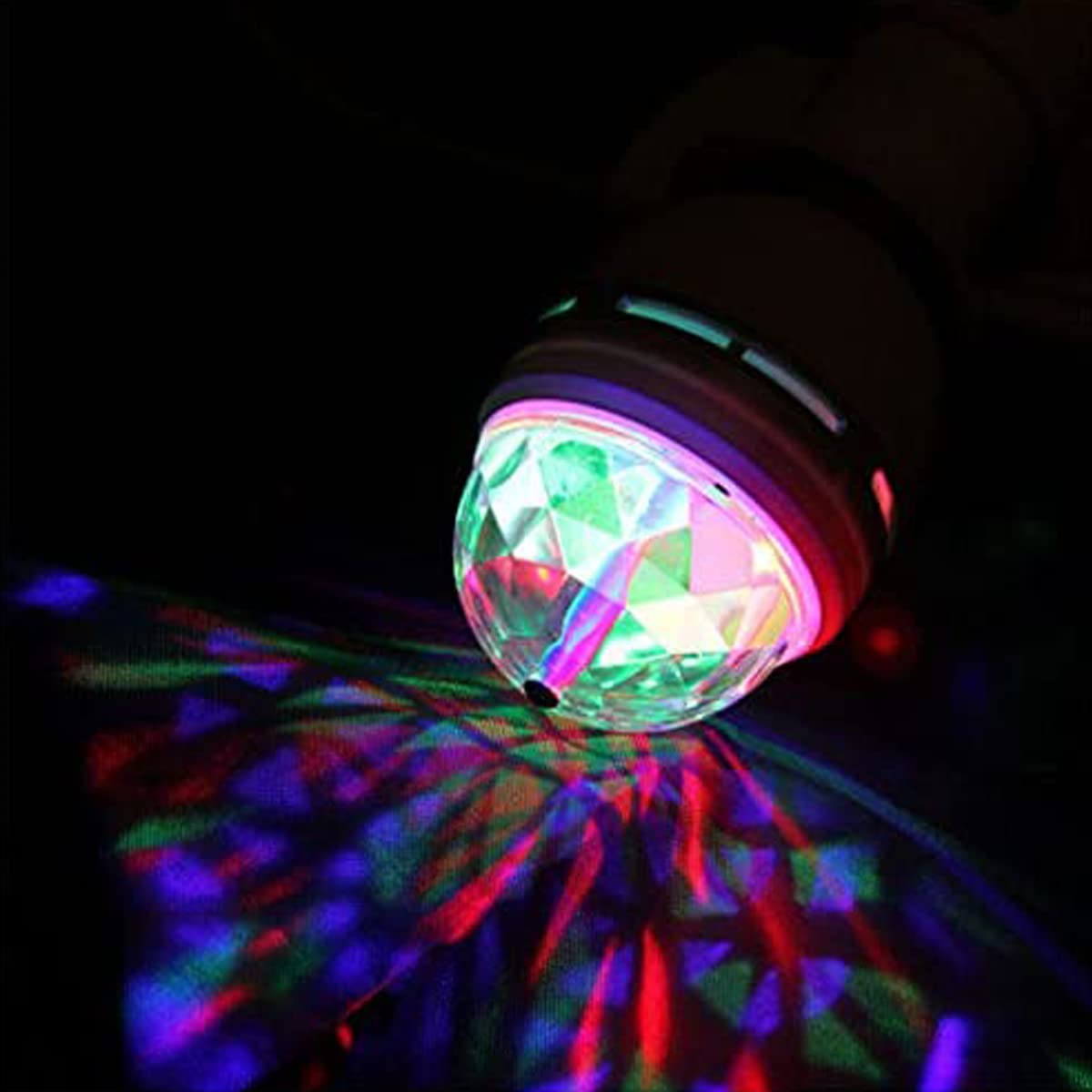 Swovo 2 pcs LED Ball Bulb Lamp, 3W E27 LED RGB Crystal Rotating Stage Bulb