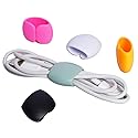 Keast 4Pcs Reusable Silicone Cord Organizer, Headphone Earphone Cable Organizer Cord Management Wrap Winder Headphone Cable Winder, Phone Charger Wire
