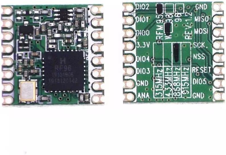 Lubeby Smart HopeRF Original sx1276 Based RF Module, LoRa1276 RFM95W 915Mhz Lora Ultra Long Range Transceiver (RFM95W (915MHz) * 2 PCS)