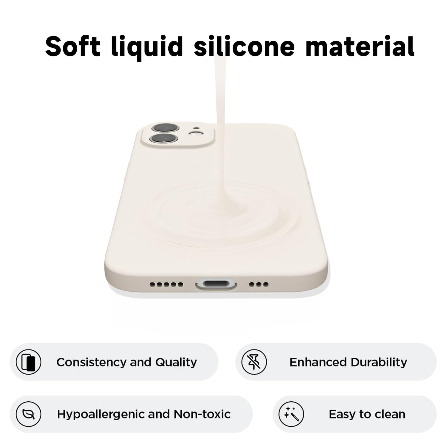 Svanove Svaove for iPhone 15 Phone Case Liquid Silicone, Thin Ultra Slim Minimalist Phone Cover, Girly Cute Plain Bright Solid Color Matte Soft Rubber