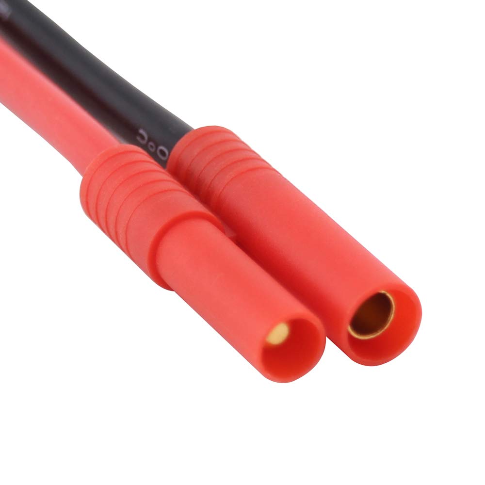 OliRC 2pcs 4mm Bullet Banana HXT Connector to Female T-Plug Connector Adapter with 12awg 10cm Wire(C70-2)