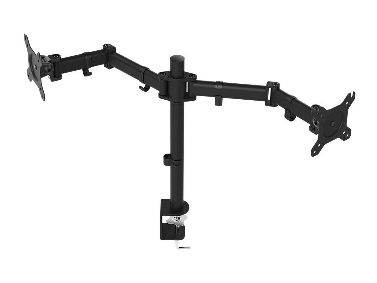 Monoprice Essential Dual Monitor Articulating Arm Desk Mount - for Displays 13in to 27in, VESA 75x75 to 100x100, Max Weight Capacity 17.6 Lbs Each