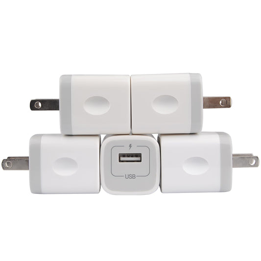 Wall Charger Adapter USB Charging Block, 5Pack Single Port USB Plug in Charger Cube Box Power Blocks Brick Charger Station Compatible with Samsung