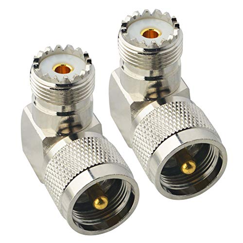 Boobrie UHF Connector Right Angle Coax Connector UHF Male Plug PL259 to UHF Female Jack SO239 90 Degree L Shape Low Loss Coax Cable Connector RF…