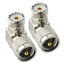 Boobrie UHF Connector Right Angle Coax Connector UHF Male Plug PL259 to UHF Female Jack SO239 90 Degree L Shape Low Loss Coax Cable Connector RF…