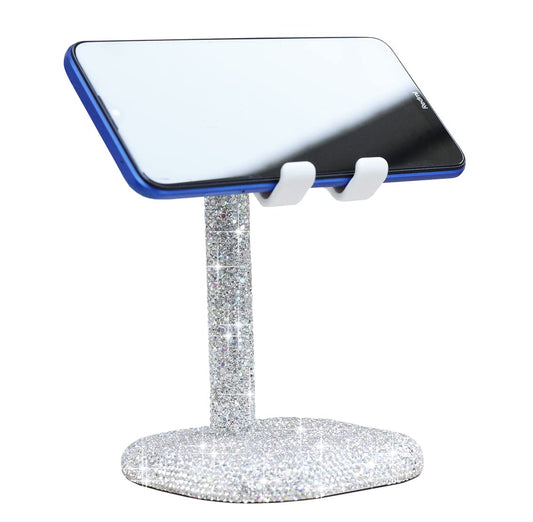 CARCHILE Bling Rhinestone Crystal Phone Stand, Adjustable Cell Phone Stand, Phone Holder for Desk, Desktop Holder, Cradle Compatible with iPhone