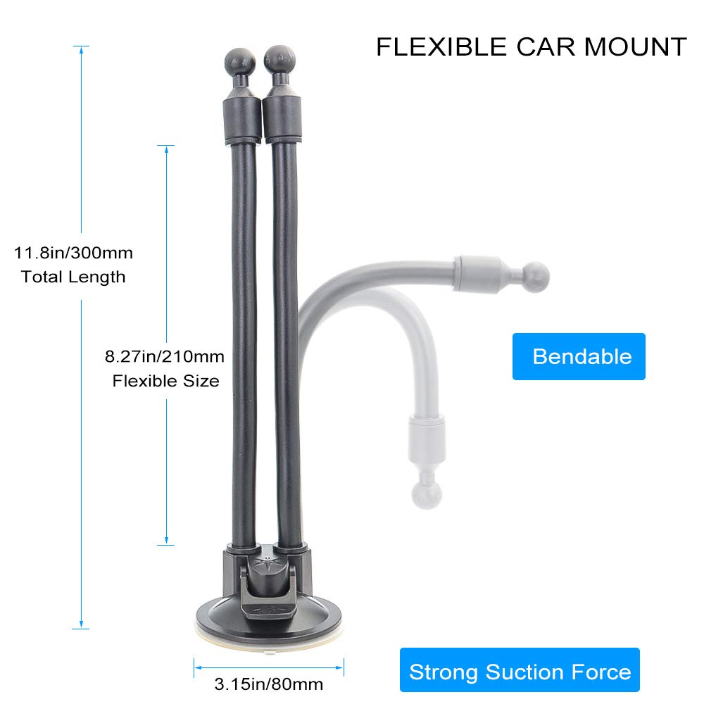 Kolasels Dual Phone Holder for Car, Phone Mount for Truck Windshield/Dashboard Compatible with iPhone 11/Xs/Xr/X/8 Plus/8/7/6, Samsung Note