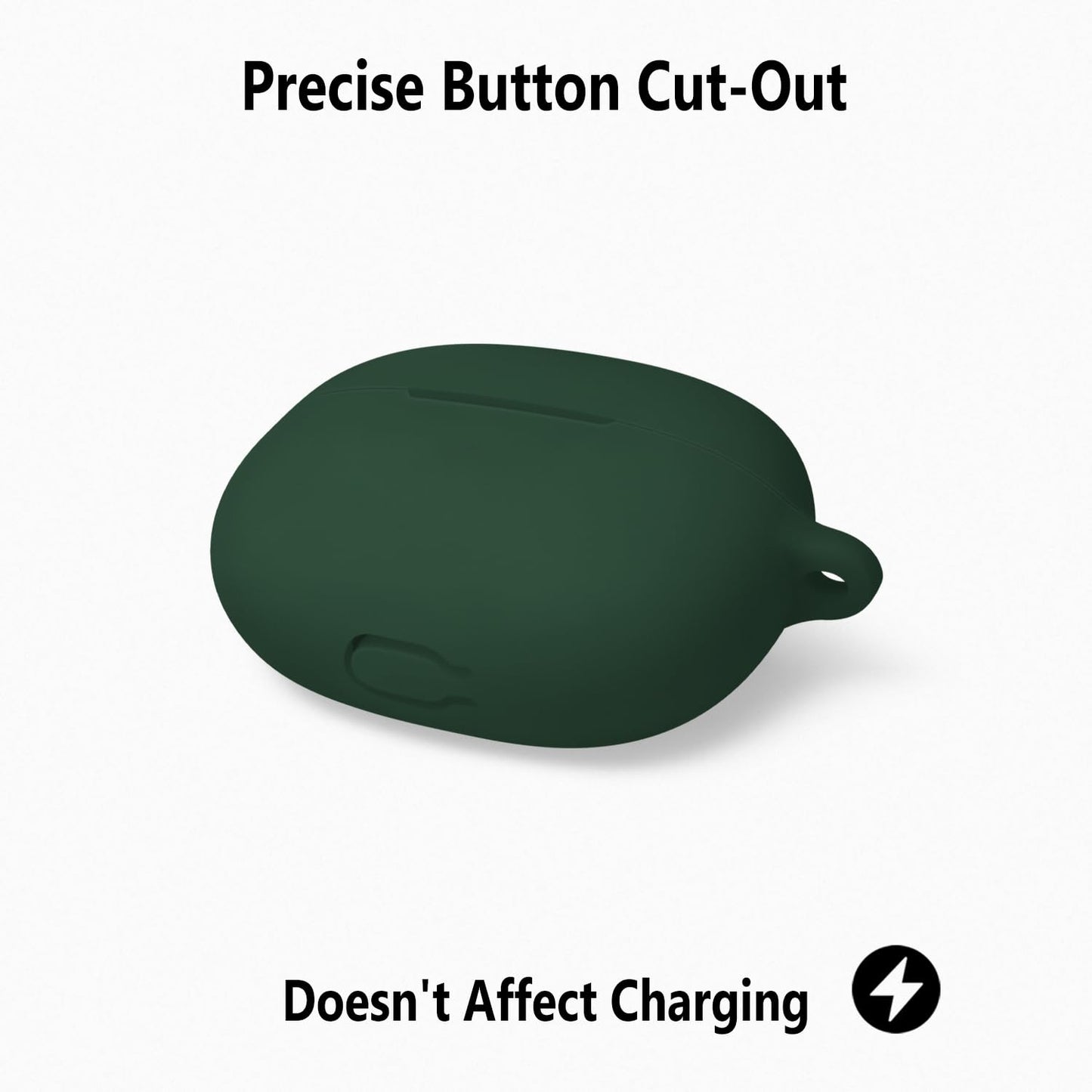 Geiomoo Soft Silicone Cover for SHOKZ OpenDots ONE Case, Scratch Resistant Flexible Protective with Carabiner (Emerald Green)