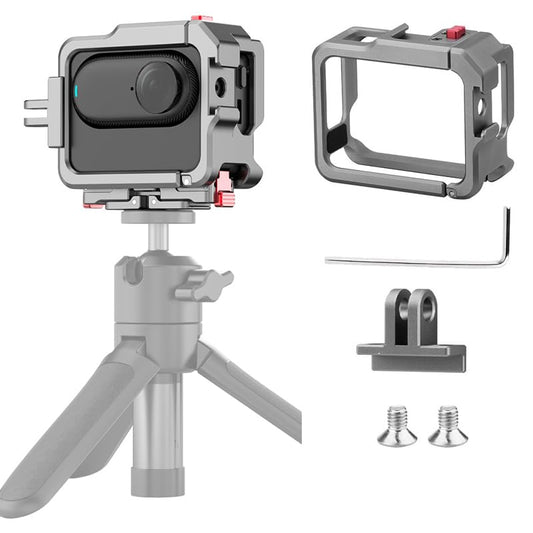 Coyktonty Cage for Insta360 GO 3S/GO 3, Aluminum Alloy Quick-Release Protective Frame with a Cold Boot Slot and Adapter, it can be Connected to a