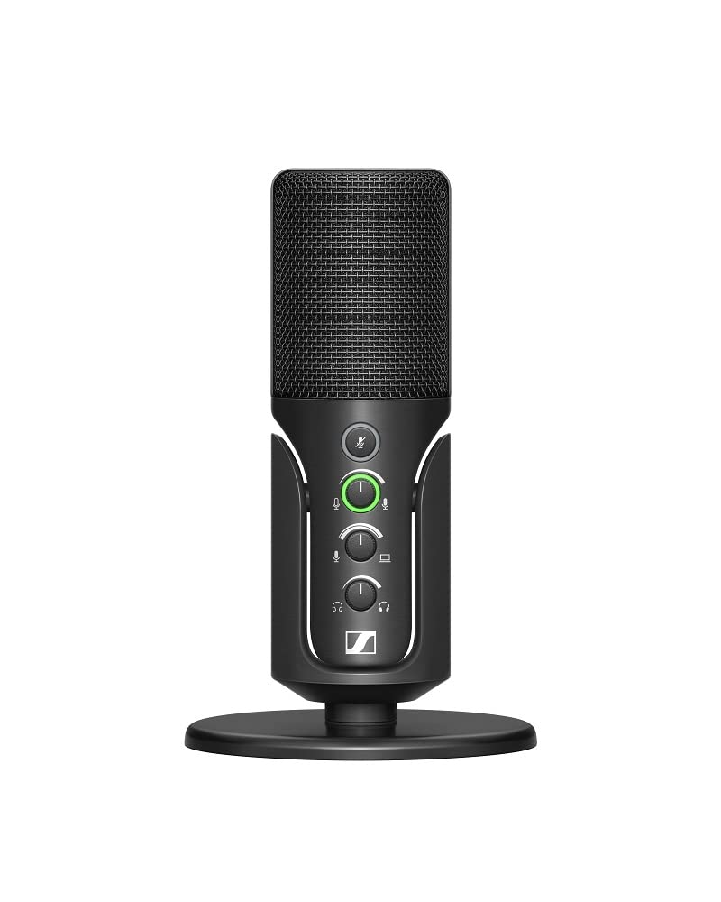 SENNHEISER Professional Profile - USB Cardioid Condenser Microphone & Table Stand, 1.2 m USB-C Cable - Mute Button, Built-in Headphone Jack, Gain, Mix