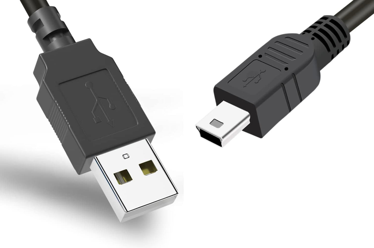 Mini USB Cable for GoPro Hero 4, 3, 2, 1-3ft Camera Data Sync and Charging Cord, USB A to Mini B Fast Charger Cord for Gopro Hero 3+ Silver Black