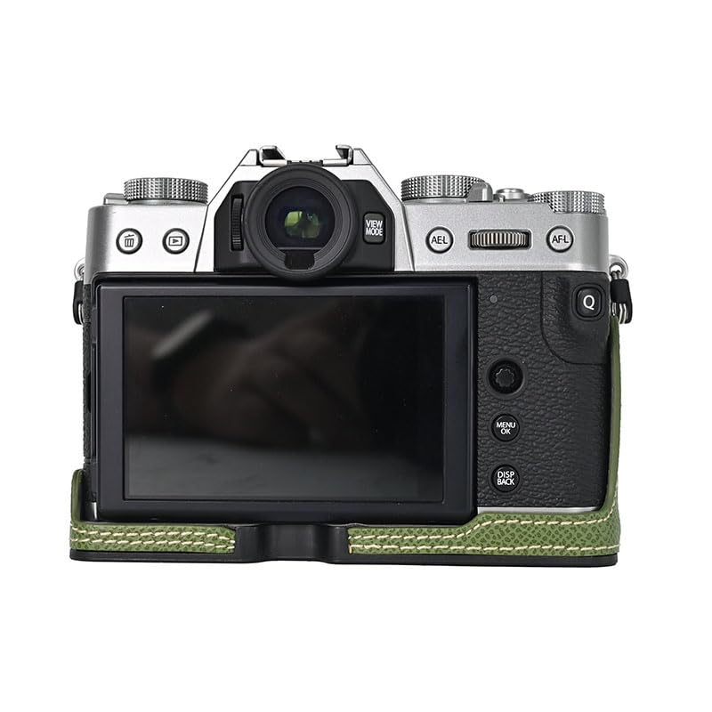 BMAOLLONGB X-T30 III Case, Handmade PU Leather Half Camera Case Bag Cover Bottom Opening Version for Fujifilm XT30 X-T30 III/II With Hand Strap