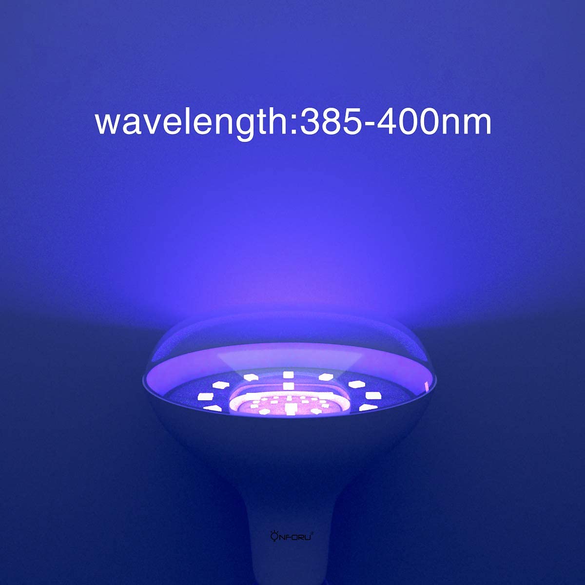Onforu 2 Pack 120W Equiv LED Black Light Bulb, BR30 E26 Blacklight Bulbs for Glow in The Dark, 385-400nm, 15W Black Light Flood Light for Halloween