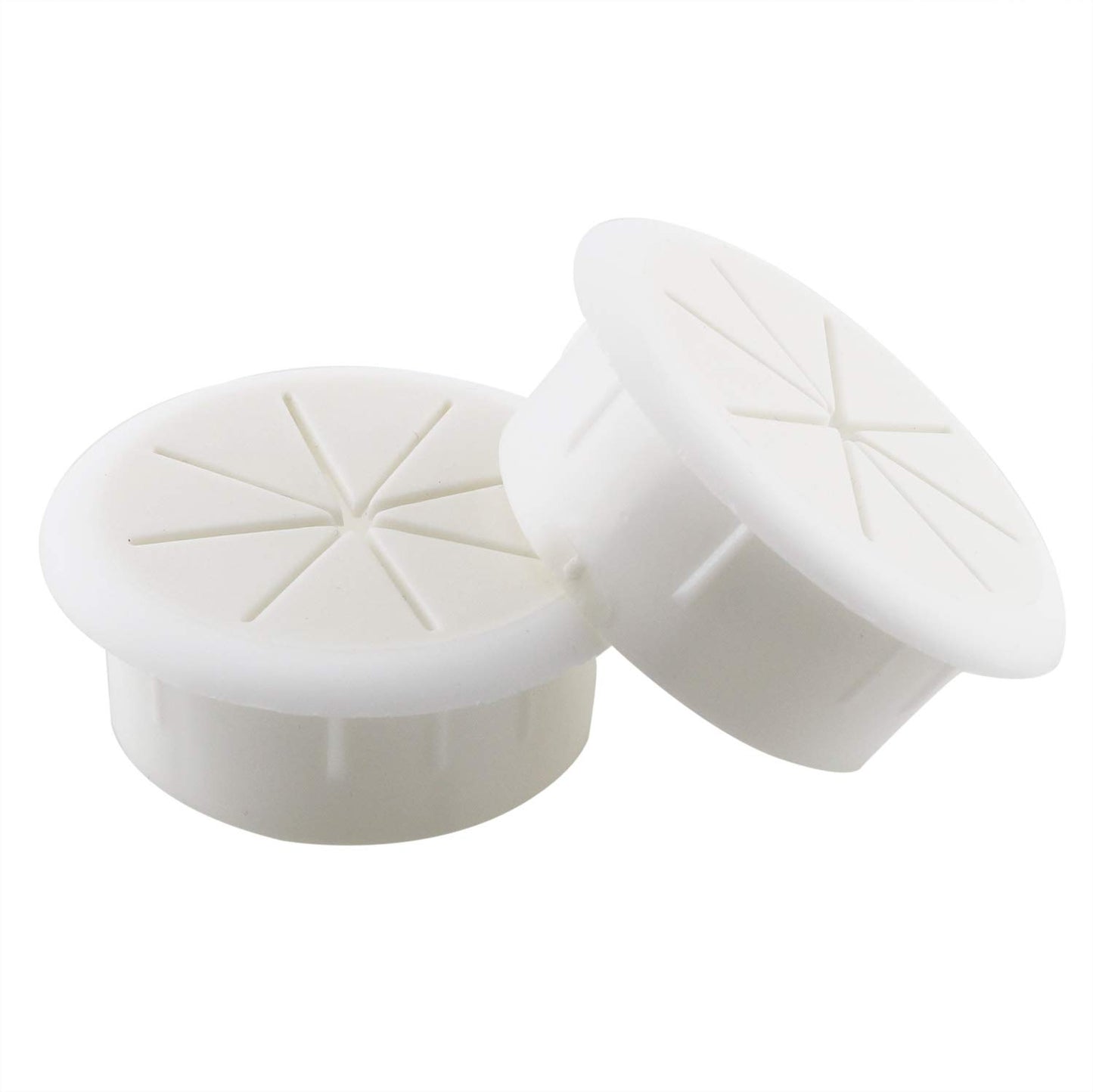 pugdodo 2PCS 2Inch (50mm) Desk Cord Grommets Wire Cable Hole Cover for Office PC Desk Cable Cord Cover White (White-2pcs) (White)