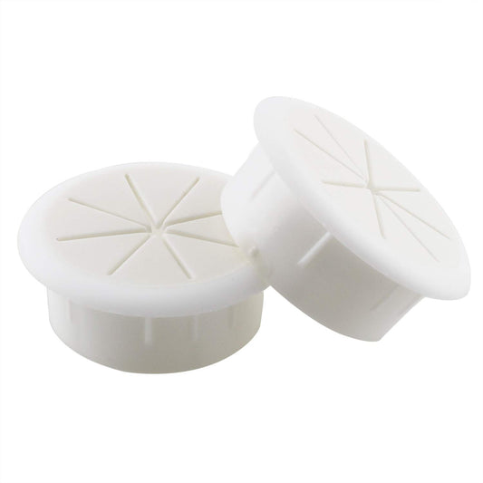 pugdodo 2PCS 2Inch (50mm) Desk Cord Grommets Wire Cable Hole Cover for Office PC Desk Cable Cord Cover White (White-2pcs) (White)