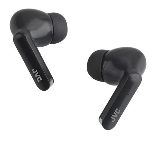 JVC Ultra Compact True Wireless Earbuds Headphones, Total 12 Hour Battery Life, Sound with 13mm Driver, USB-C Connection - HAB5TB (Black)