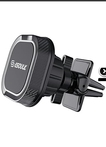Esoulk Magnetic Car Phone Mount - Universal Air Vent Cell Phone Holder, Hands-Free Strong Magnet Auto Mount, 360° Rotation, Compatible with iPhone