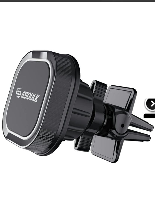 Esoulk Magnetic Car Phone Mount - Universal Air Vent Cell Phone Holder, Hands-Free Strong Magnet Auto Mount, 360° Rotation, Compatible with iPhone