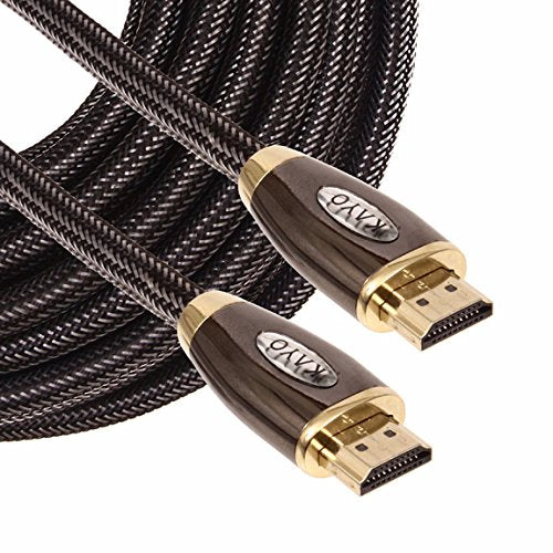 High Speed HDMI Cable 50 FT -2 Pack, KAYO HDMI2.0b Premium Nylon Braided Cord Supports 4K@60Hz, 3D, Full HD, HDCP 2.2, 2160p with Ethernet- Audio