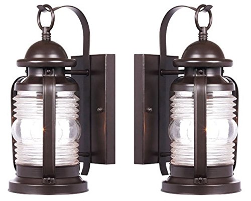 Westinghouse Lighting Weatherby One-Light Outdoor Wall Fixture, Weathered Bronze Finish with Clear Glass - 2 Pack, (6230)