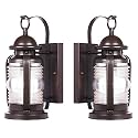 Westinghouse Lighting Weatherby One-Light Outdoor Wall Fixture, Weathered Bronze Finish with Clear Glass - 2 Pack, (6230)