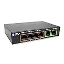 BV-Tech 6 Port PoE+ Switch 4 PoE+ Gigabit Ports with 2 Gigabit Uplink - 60W - 802.3at + 1 High PowerPort | Desktop Fanless Design | Sturdy Metal
