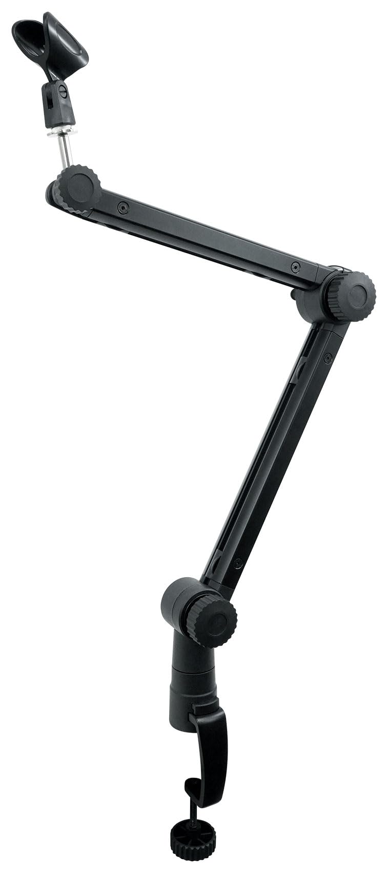 Rockville Rg30 Rogan Stand 30" Pro Boom Arm Mic Stand, Fixed Mount, Desk Clamp, Adjustable Height, Built-In XLR Cable, Foldable, Aluminum Build For