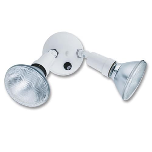 Lithonia Lighting Adjustable Dusk Dawn Security Light, Twin Par Outdoor Flood Light Holder, Photocell Sensor, 120 Volts, Uses 2 Lamps Up to 150W (Not