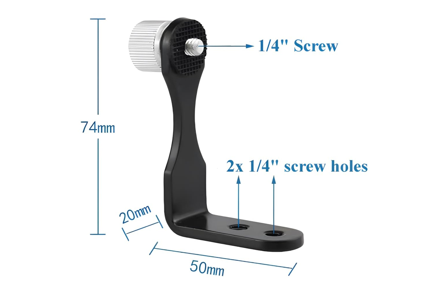 Universal L-Type Metal Binocular Tripod Adapter 1/4" Thread Telescope Tripod Plate Mount