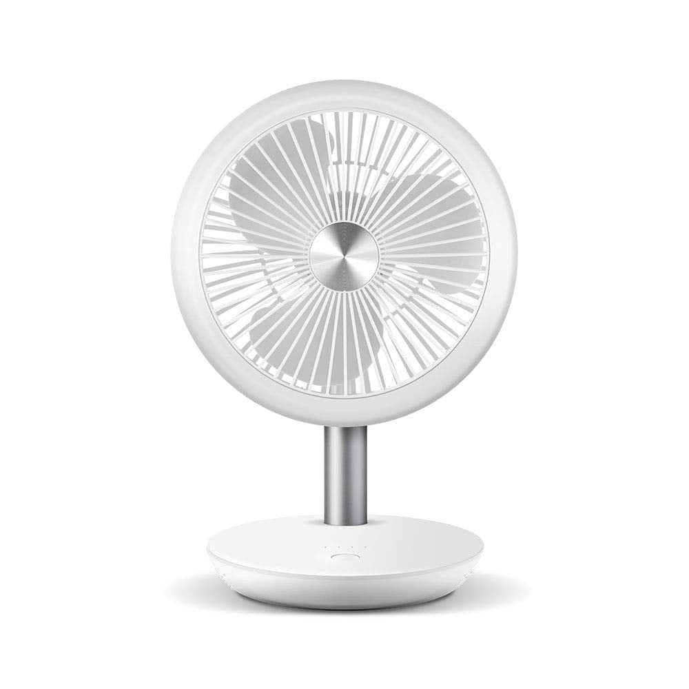 Soleus Air Portable Table Fan, 7" Small Desk Fan, 4000mah Rechargeable Battery Quiet USB Mini Floor Fan, Pedestal Fans for Personal Bedroom Office