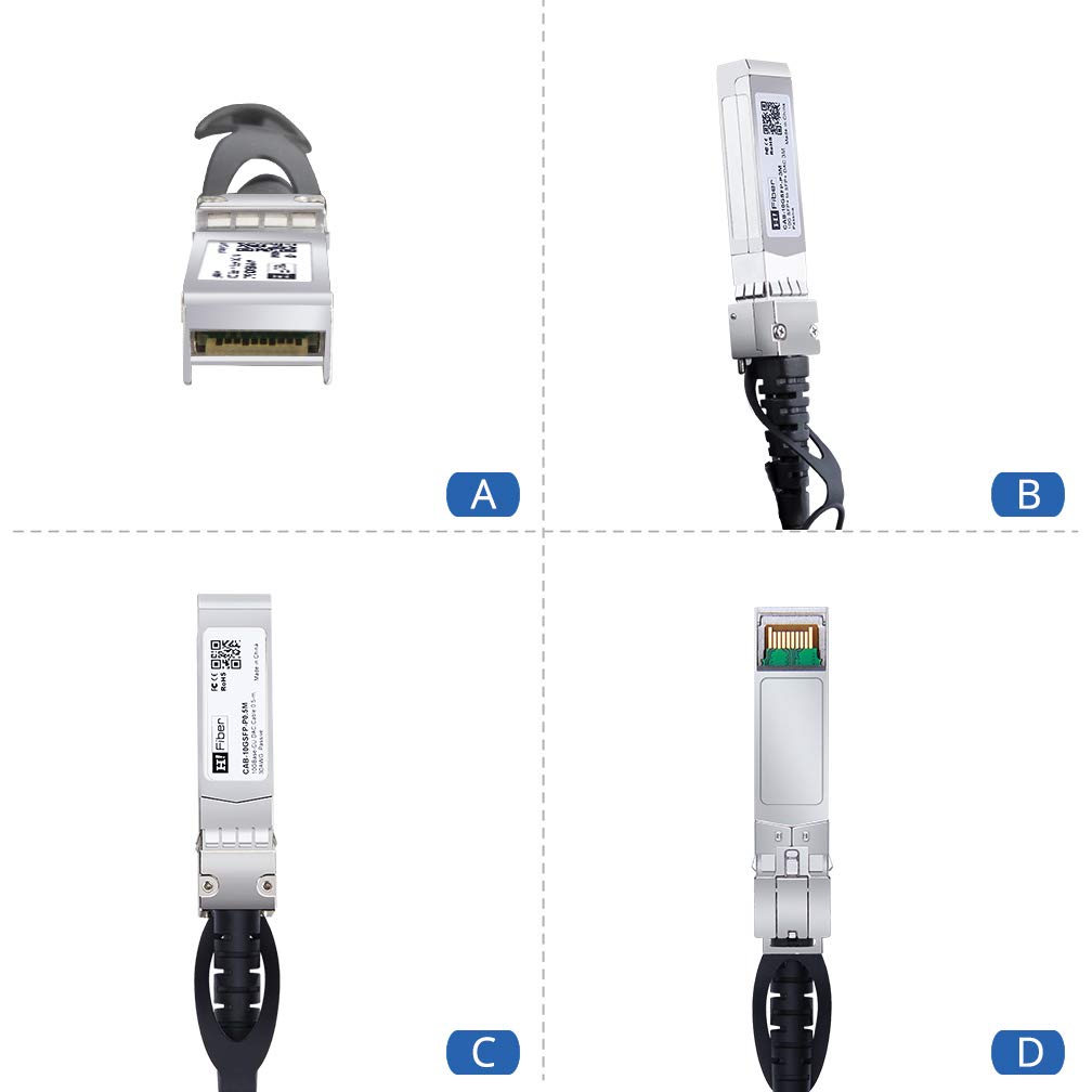 H!Fiber SFP+ Cable, 10G SFP+ DAC, 3M(9.8ft), Passive Direct Attach Copper Twinax Cable for Intel XDACBL3M, Ubiquiti UniFi UC-DAC-SFP+, Mikrotik