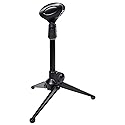 Rockville RDTS Adjustable Height Studio Desktop Tripod Microphone Stand, Metal Build, Foldable Design, Mic Clip Adapter Included, for Podcasting and