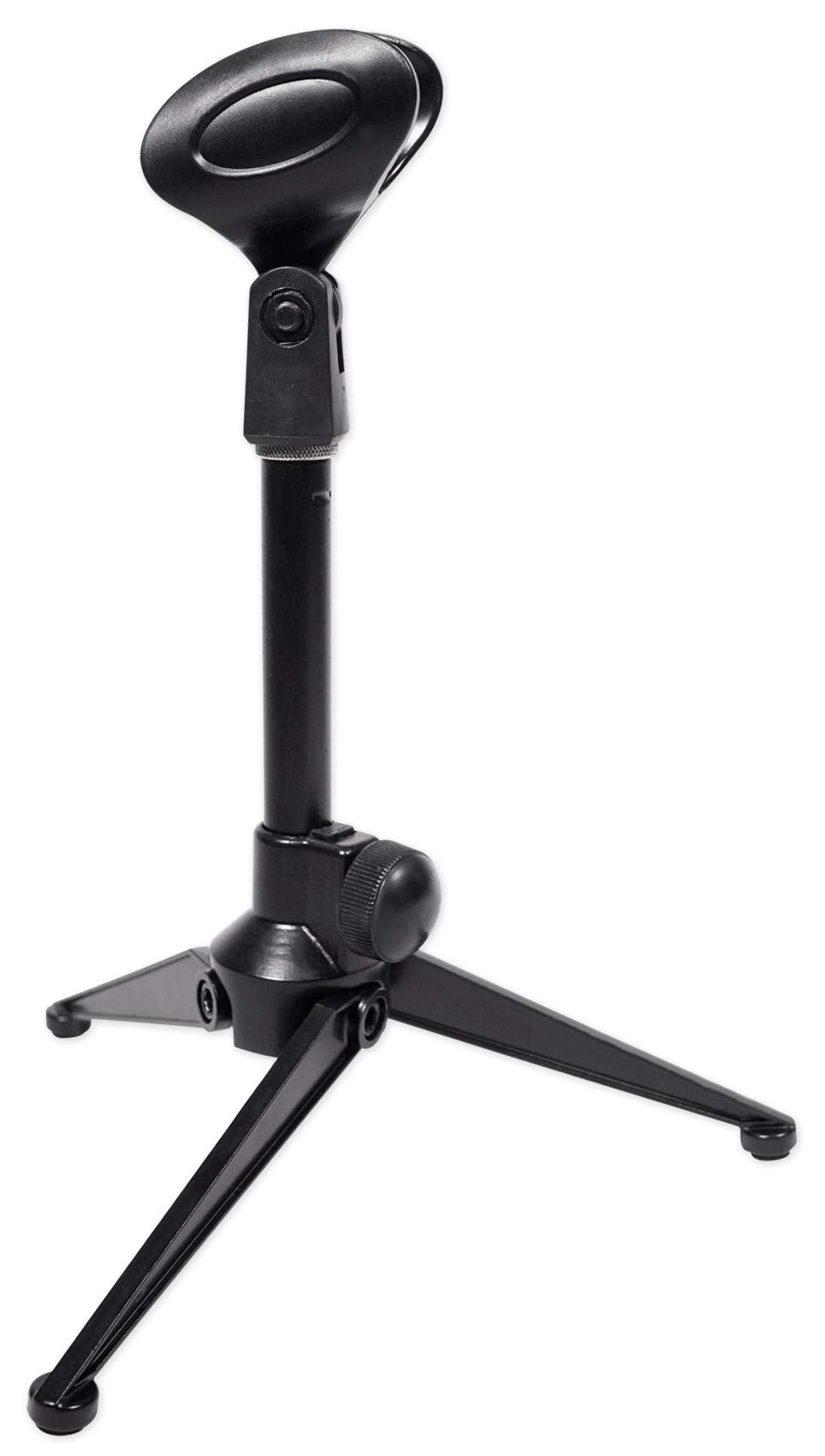 Rockville RDTS Adjustable Height Studio Desktop Tripod Microphone Stand, Metal Build, Foldable Design, Mic Clip Adapter Included, for Podcasting and